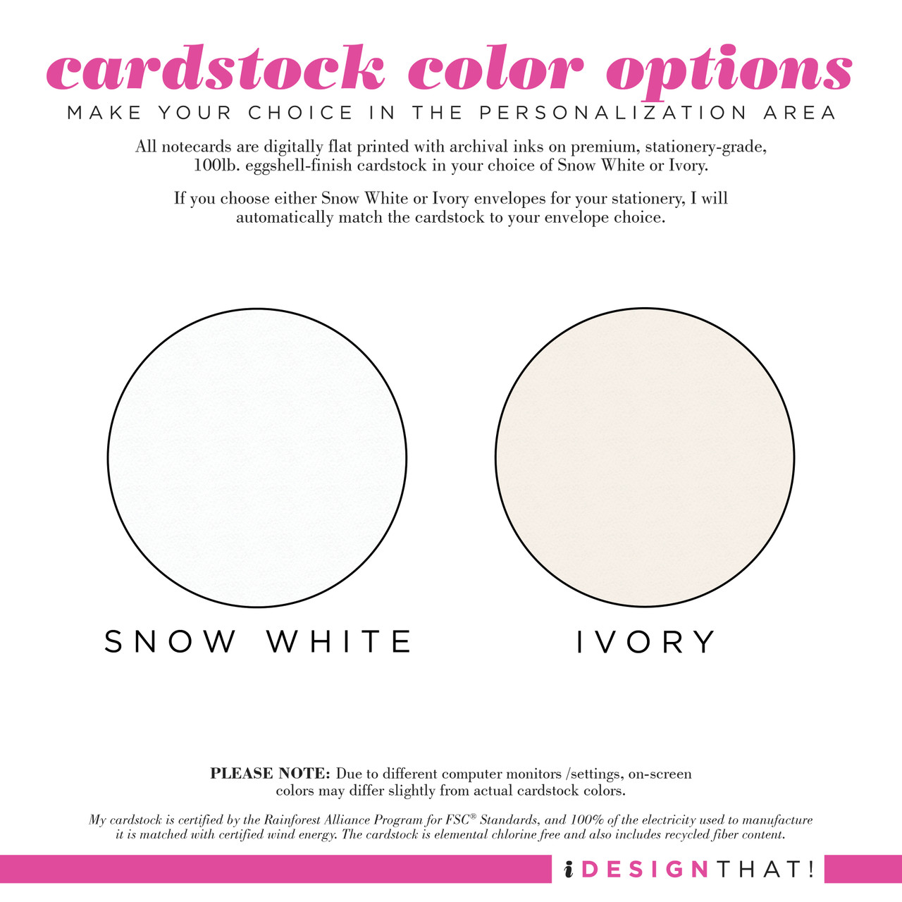 Premium 100# cardstock notecards